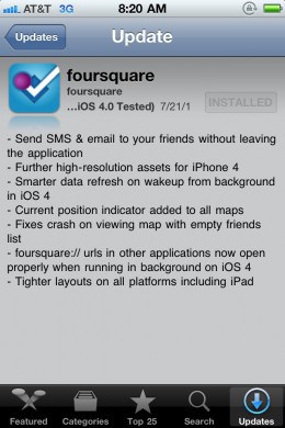 Foursquare App For iPhone iOS4 Foursquare App For iPhone iOS4